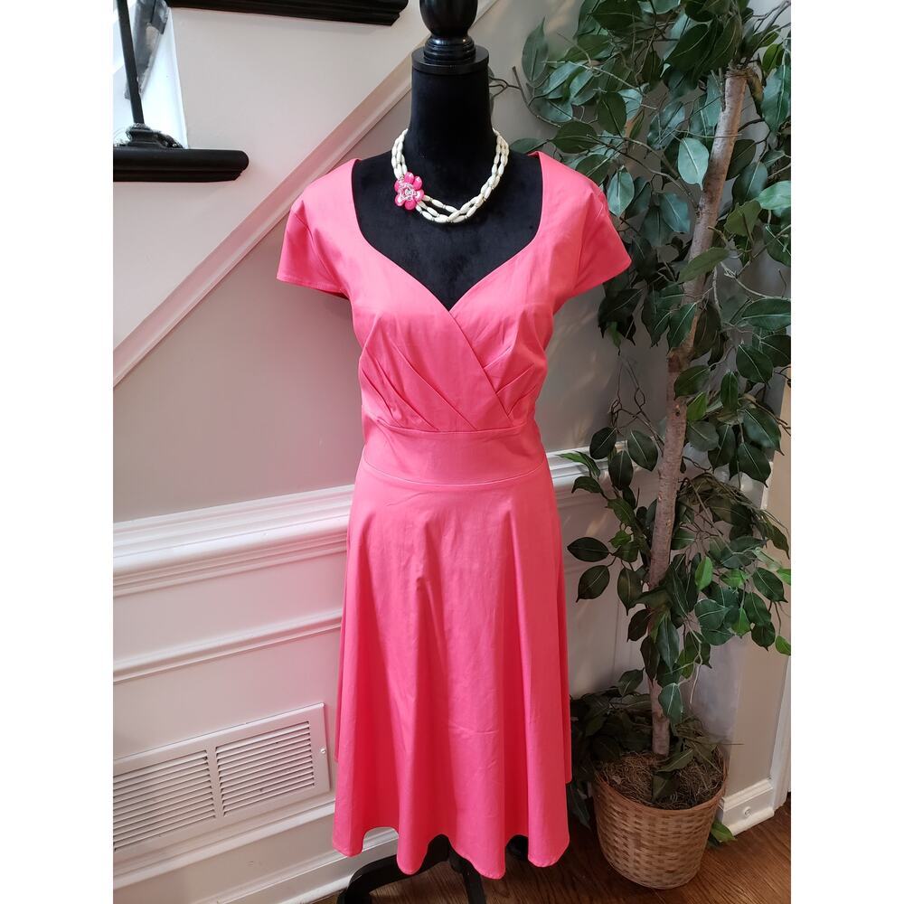 Bbonlinedress Maxi Dress Women's Size 3XL Pink Pleated Back Zip Sweetheart Neck